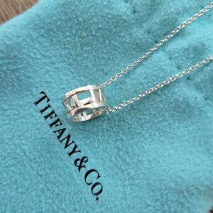 TIFFANY & CO Sterling Silver Atlas 925 Open Pendant Chain 16" Necklace RETIRED